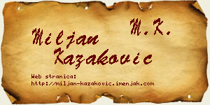 Miljan Kazaković vizit kartica
